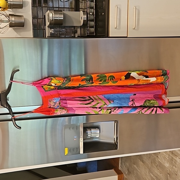 💕FARM RIO💕 Double Scarves Midi Dress ~ Bahia Girls Scarf + Tropical Scarf XS - Picture 12 of 16